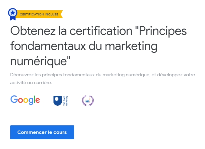 Compétences numériques avec Google